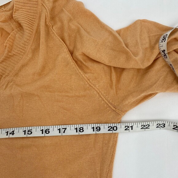 Sisters Womens Peach 3/4 Sleeve V Neck Knitted Pullover Sweater Dress Size Large - Picture 8 of 9